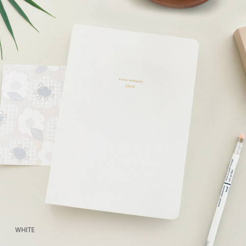 White - 2018 A tous moments dated weekly planner