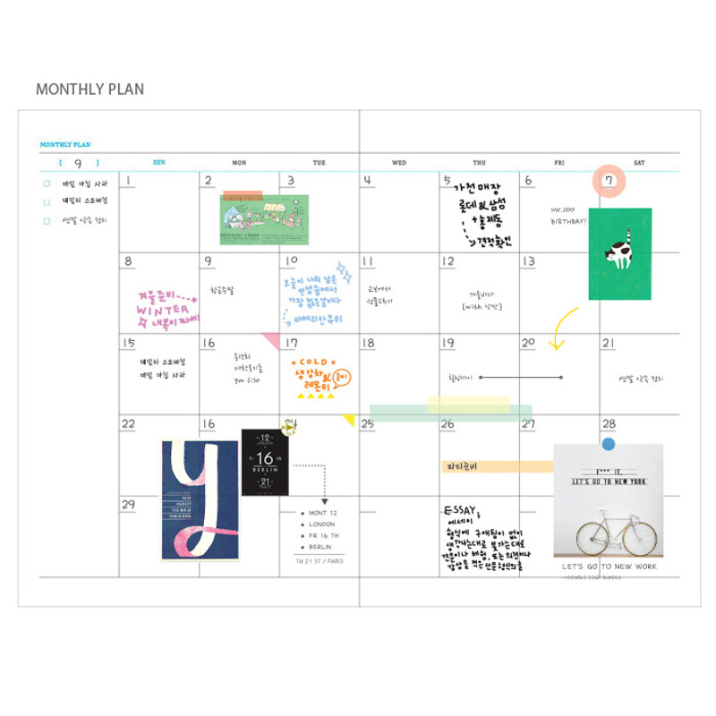 Monthly plan - Arte undated daily diary scheduler ver2