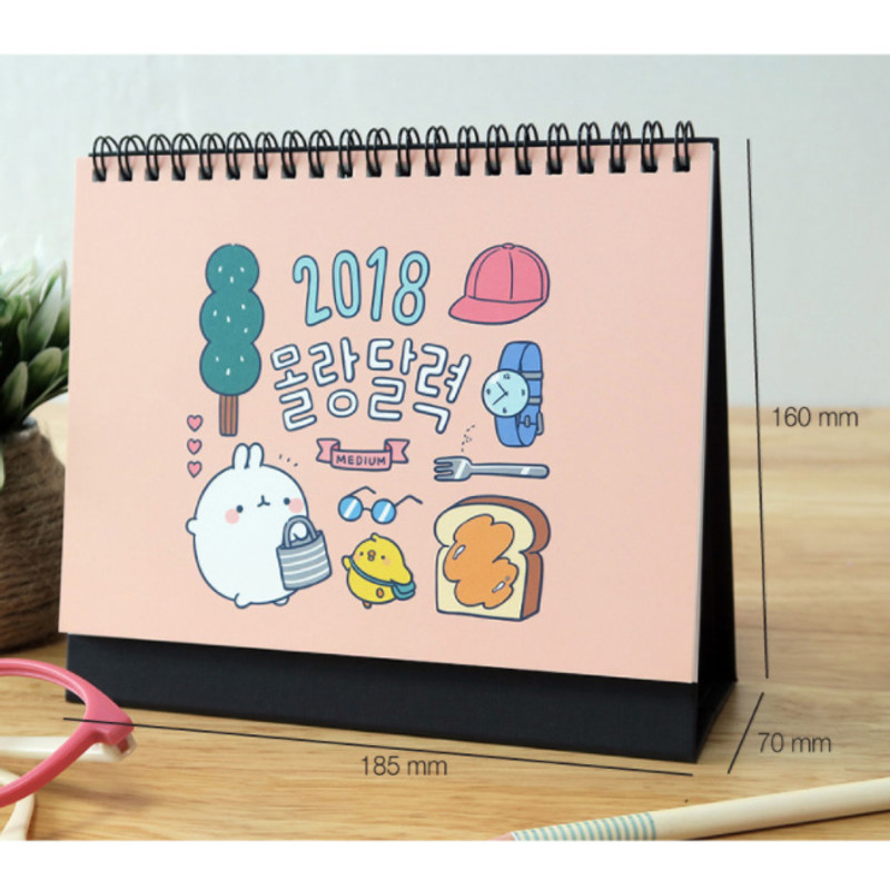 Size - 2018 Molang illustration medium desk calendar