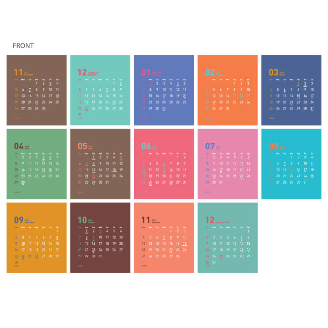 Front page - 2018 Welcome colorful spiral bound desk calendar 