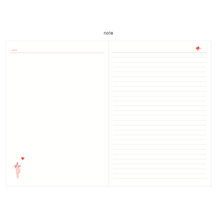 Note - 2018 Piyo cute animal dated weekly diary