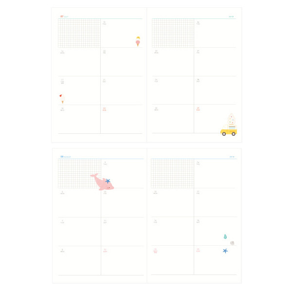 Weekly plan - 2018 Piyo cute animal dated weekly diary