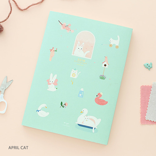 April cat - 2018 Piyo cute animal dated weekly diary