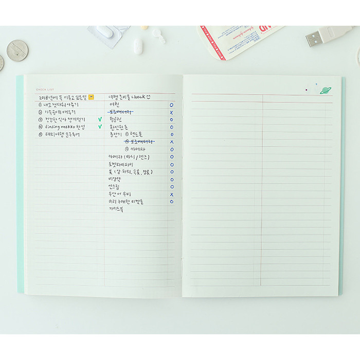 Checklist - 2018 Piyo cute animal dated weekly diary