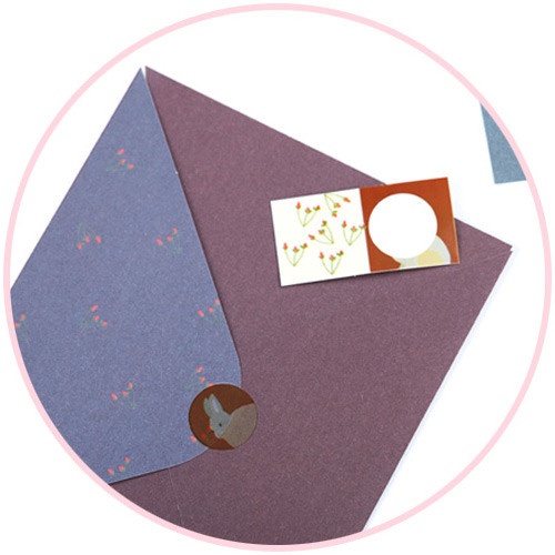 2 Stickers - Flying Whales pattern letter paper and envelope set 