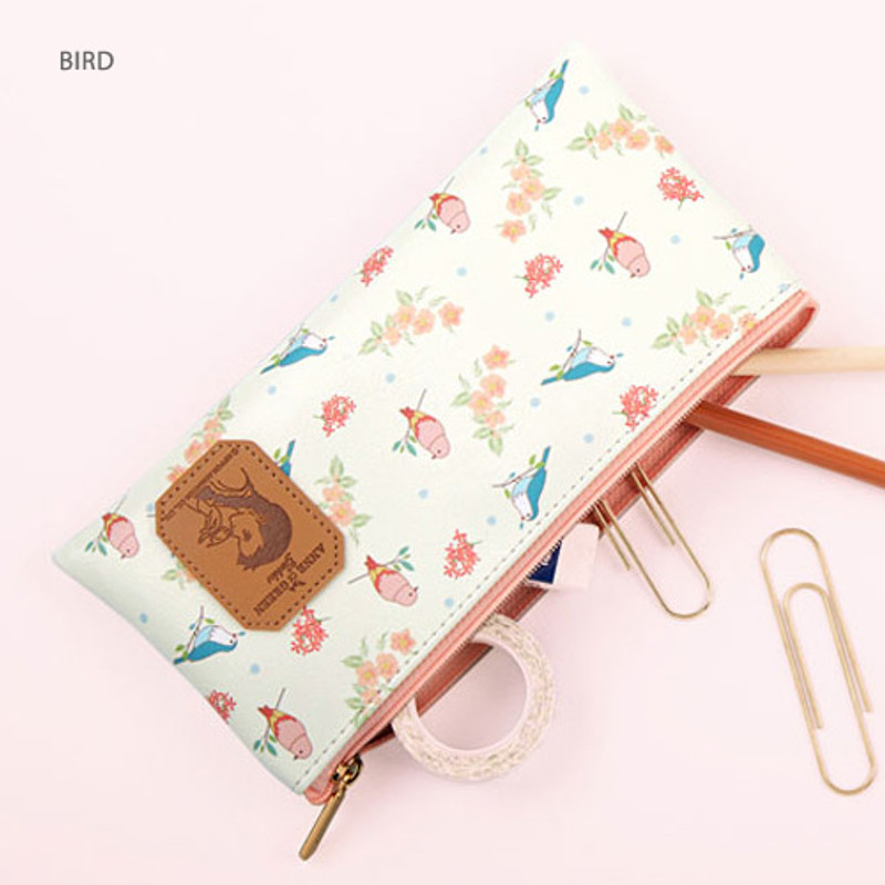 Bird - Anne of green gables illustration flat zipper pouch  Bird - Anne of green gables illustration flat zipper pouch