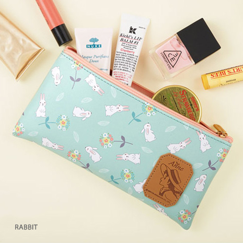 Rabbit - Anne of green gables illustration flat zipper pouch  Rabbit - Anne of green gables illustration flat zipper pouch