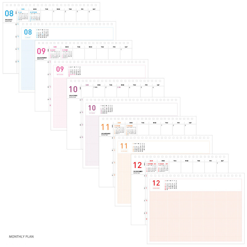 Monthly plan - 2018 Pattern standing dated monthly planner