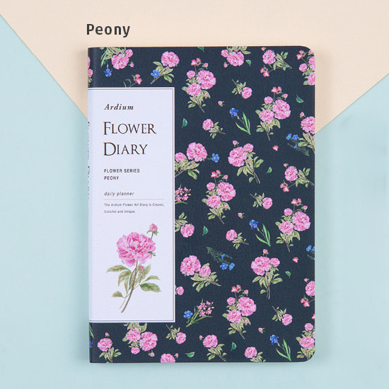 peony - Flower illustration undated weekly diary