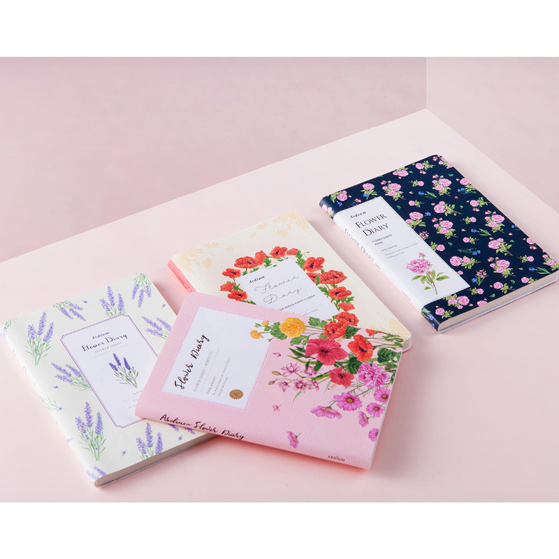 Flower illustration undated weekly diary
