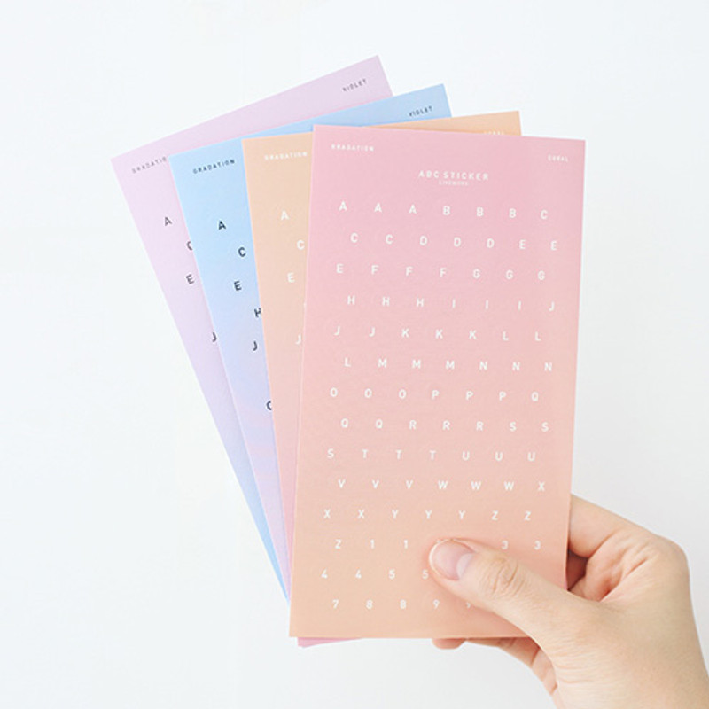 Gradation alphabet deco paper sticker Gradation alphabet deco paper sticker