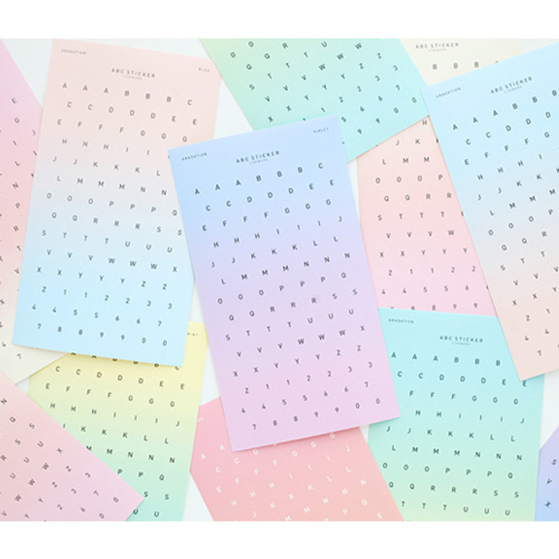 Gradation alphabet deco paper sticker Gradation alphabet deco paper sticker