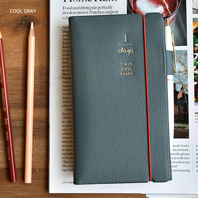 Cool gray - 2018 Twin days dated weekly planner notebook