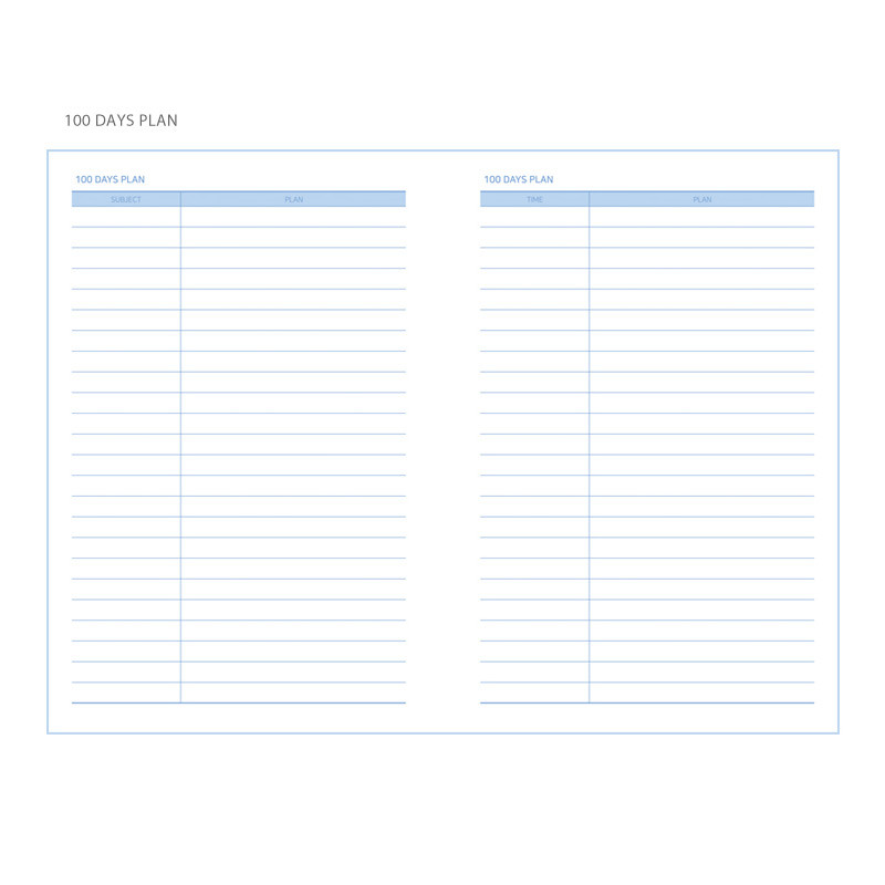 100 days plan - Simple 100 days study planner scheduler