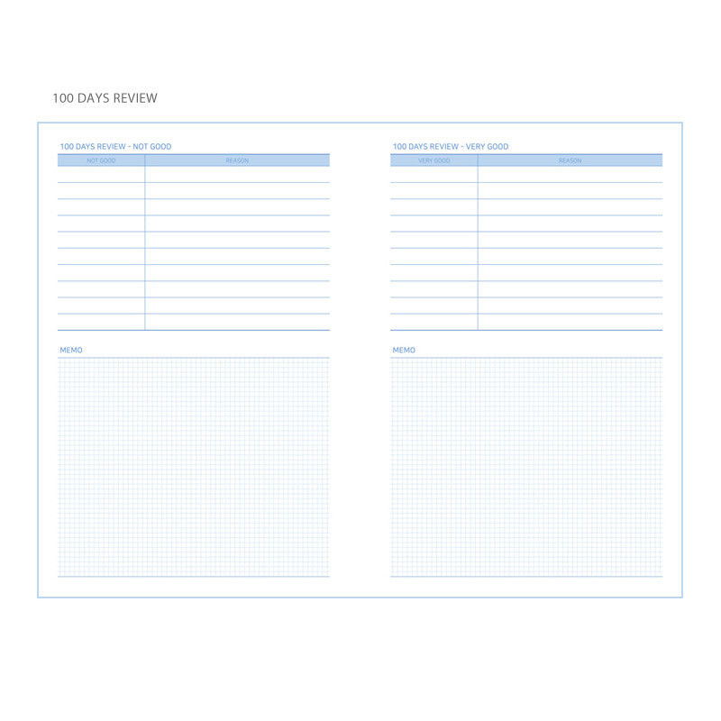 100 days review - Simple 100 days study planner scheduler