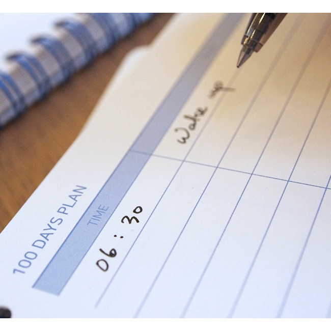 Simple 100 days study planner scheduler