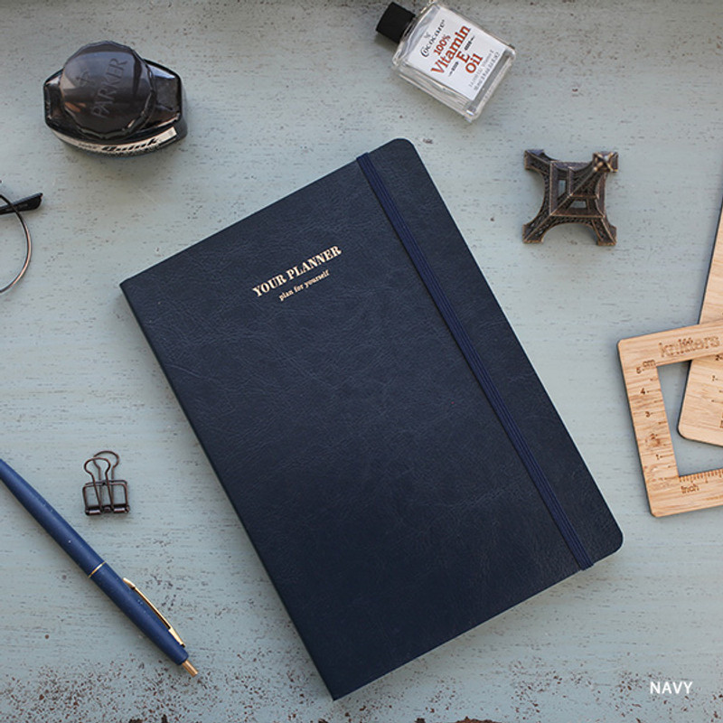 Navy - Plan for yourself 6 month large undated diary agenda Navy - Plan for yourself 6 month large undated diary agenda