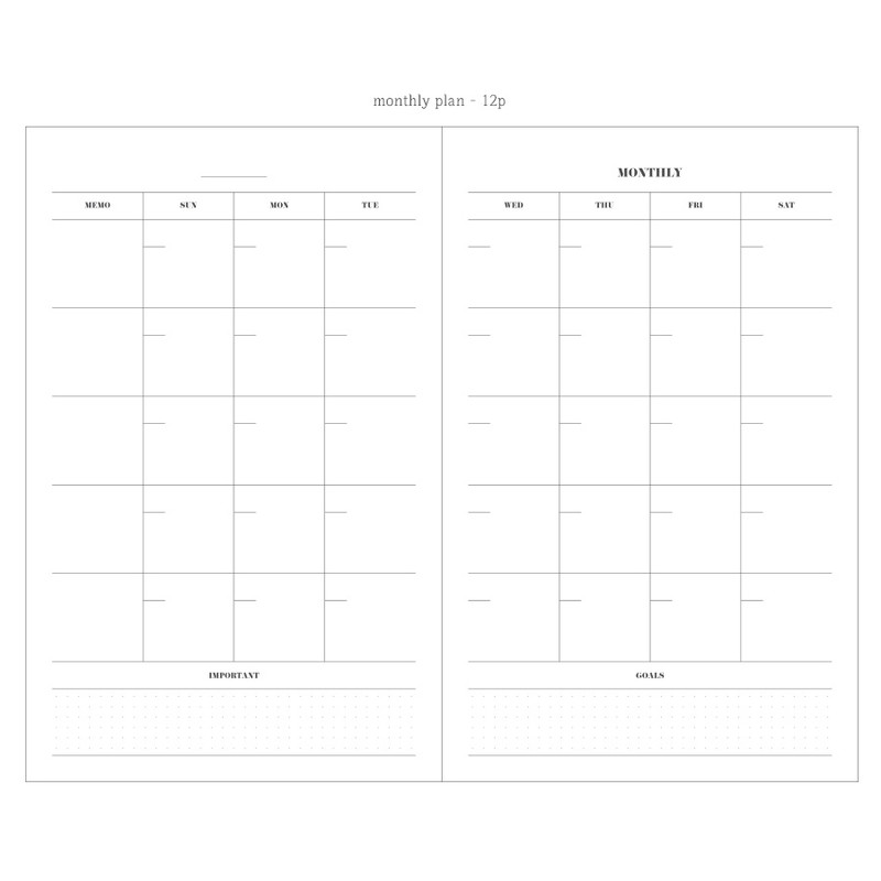 Monthly plan - Plan for yourself half year small undated diary