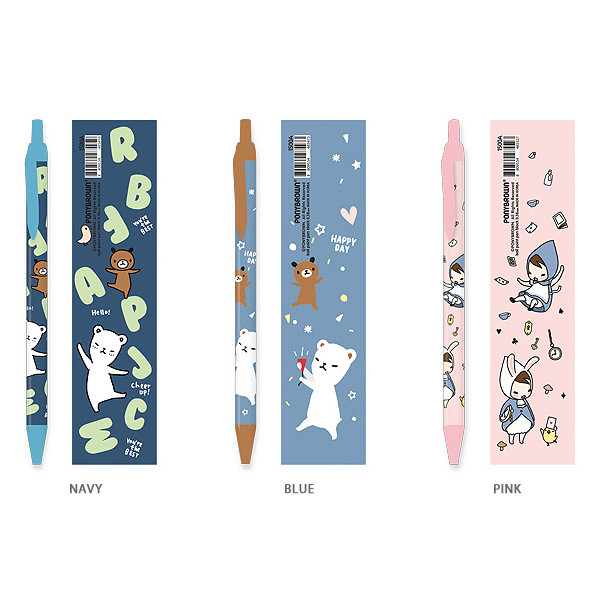 Option - Tic-tock knock retractable black ballpoint pen