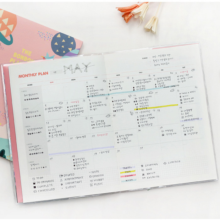 Monthly plan - Bon Bon 1 month undated planner scheduler 