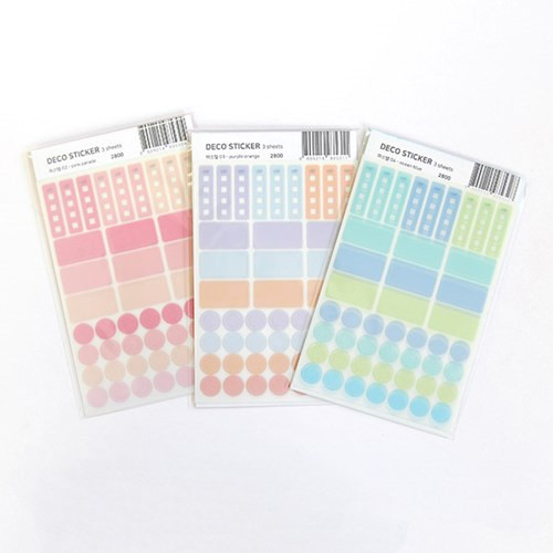 Package - Colorful deco transparent clear sticker set 