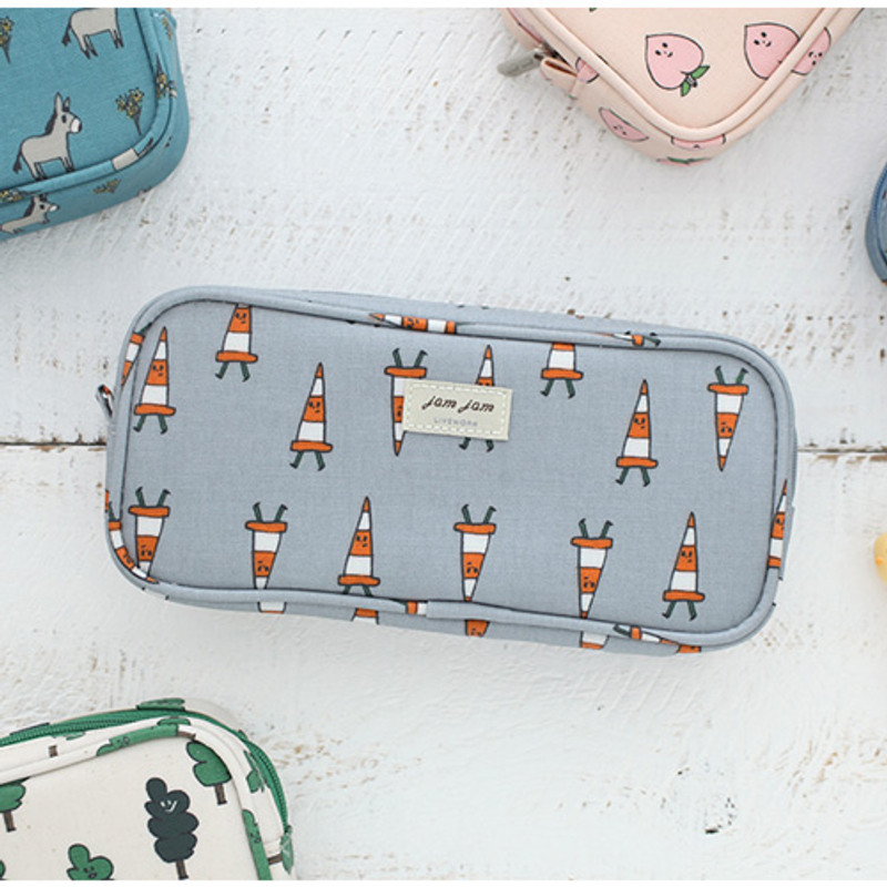 Cone - Jam Jam cute illustration zipper piping pouch Cone - Jam Jam cute illustration zipper piping pouch