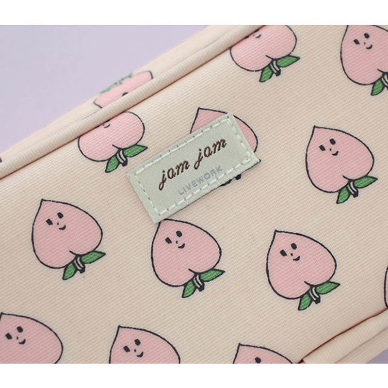 Detail of Jam Jam cute illustration zipper piping pouch Detail of Jam Jam cute illustration zipper piping pouch