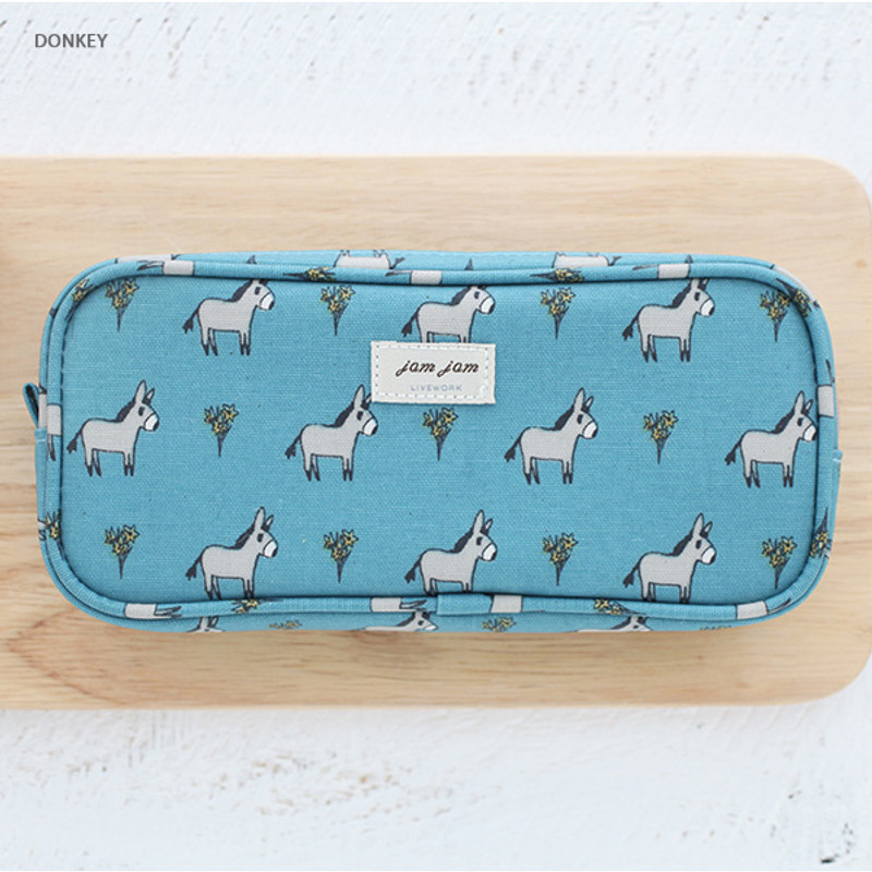 Donkey - Jam Jam cute illustration zipper piping pouch Donkey - Jam Jam cute illustration zipper piping pouch