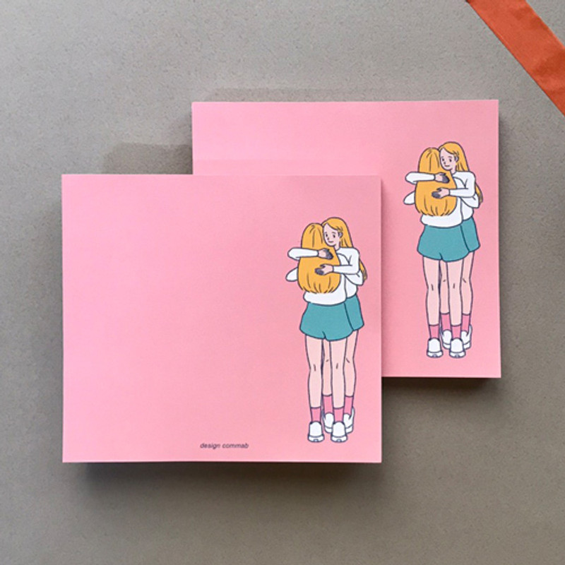 Memowang pastel hug illustration memo pad 