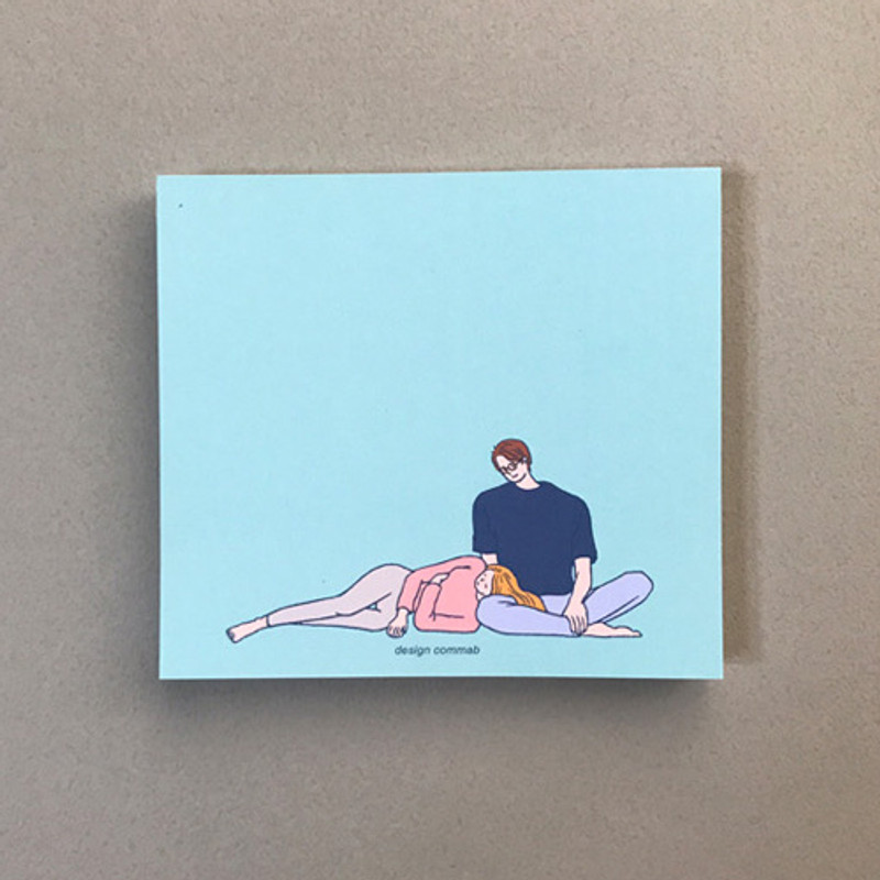 Memowang pastel couple illustration memo pad 