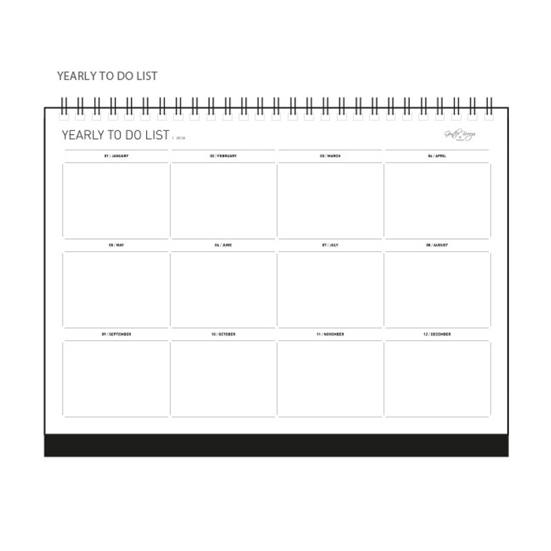 Yearly to do list - 2018 Gentle breeze desk calendar 