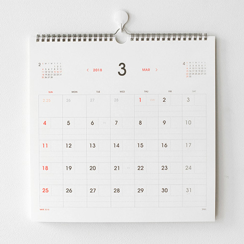 2018 Note wall calendar