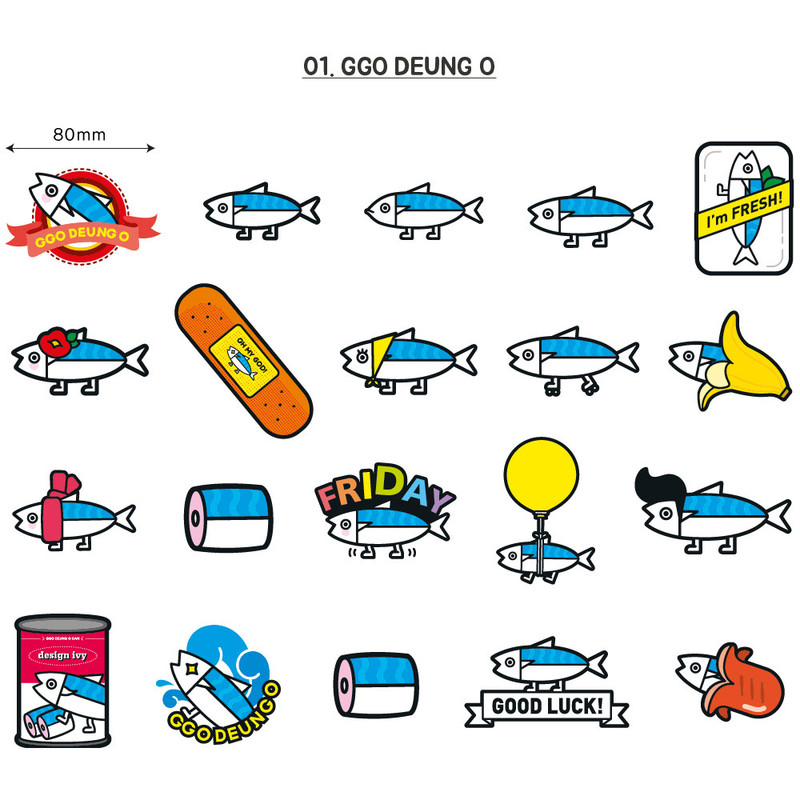 Ggo deung o - Ggo deung o PVC deco sticker pack