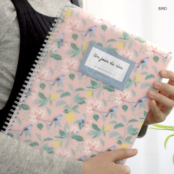 Bird - Becoming A4 size clear pockets document file holder 