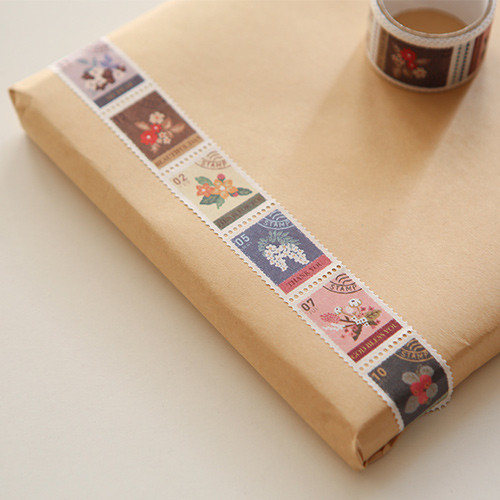 Dailylike Flower deco single stamp masking tape