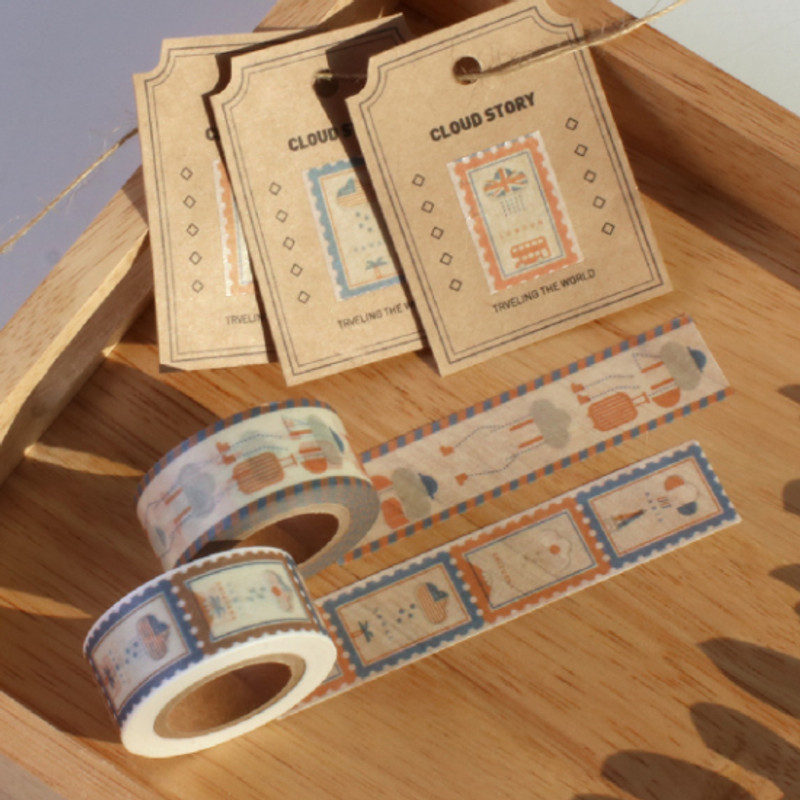 After The Rain Cloud story single deco masking tape - Travel
