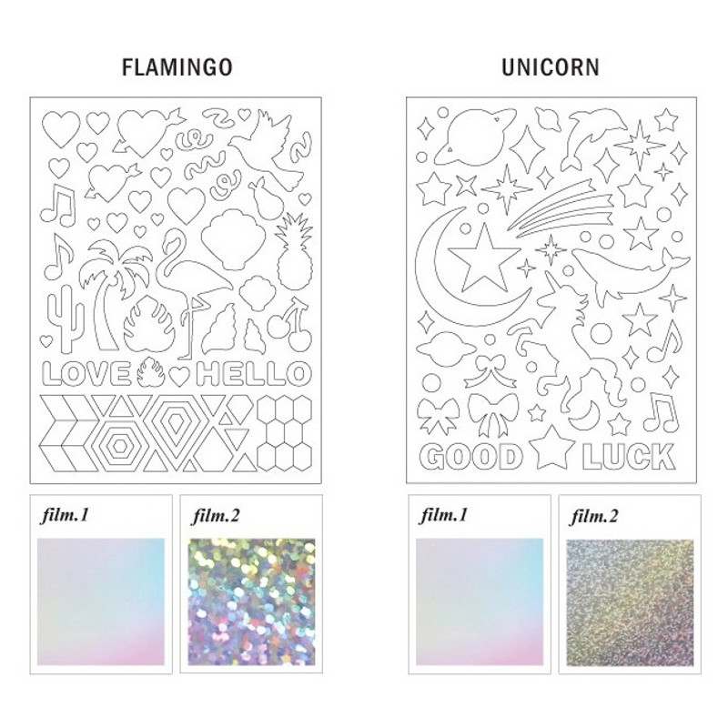 Option - ICONIC Hologram deco PVC sticker set Option - ICONIC Hologram deco PVC sticker set