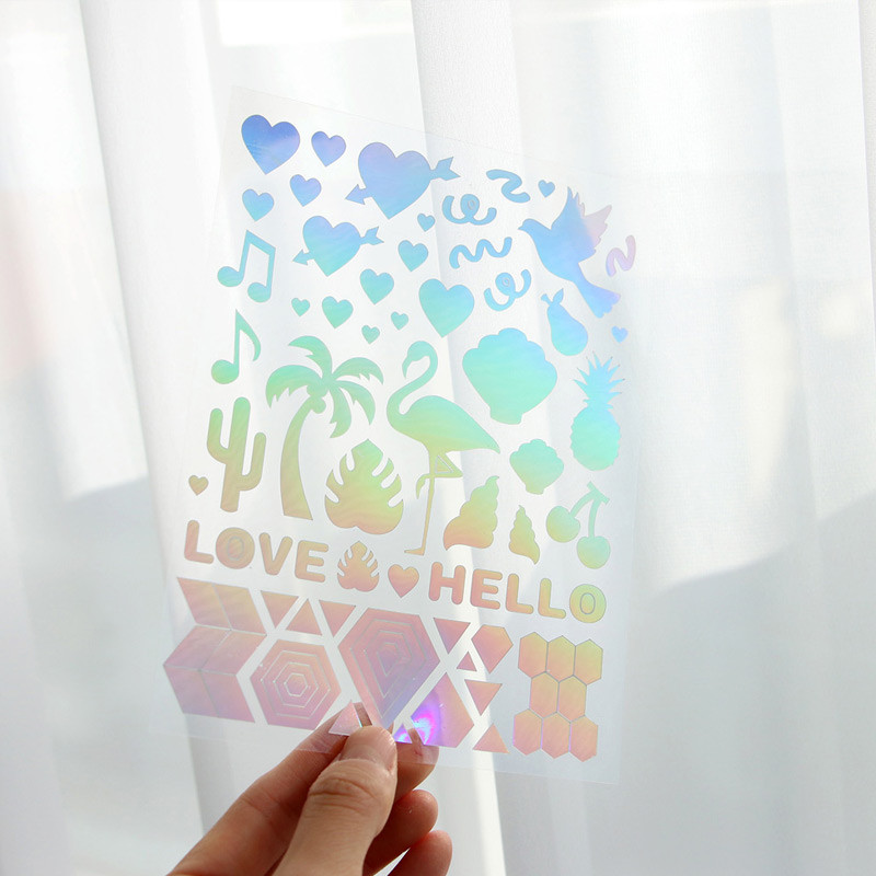 Flamingo - ICONIC Hologram deco PVC sticker set Flamingo - ICONIC Hologram deco PVC sticker set