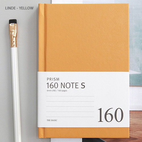 Yellow - Indigo Prism 160 pages small lined grid notebook
