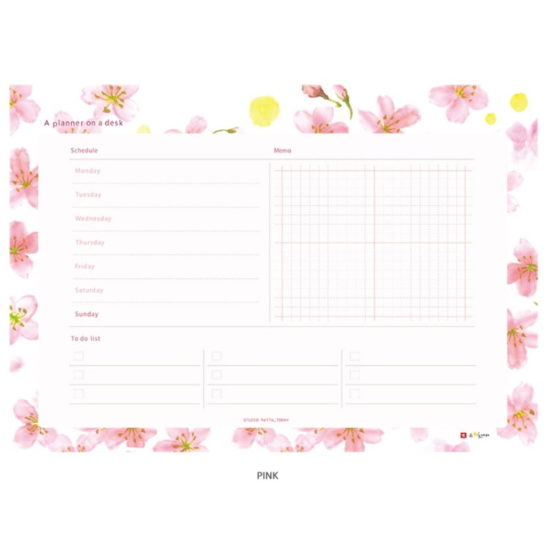 Pink - Hello Today A planner on a desk undated weekly scheduler notepad Pink - Hello Today A planner on a desk undated weekly scheduler notepad