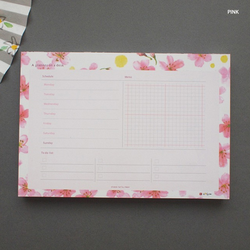 Pink - Hello Today A planner on a desk undated weekly scheduler notepad Pink - Hello Today A planner on a desk undated weekly scheduler notepad