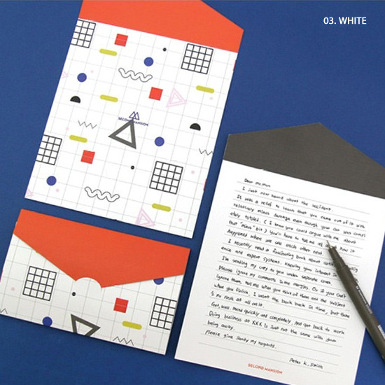 White - Second Mansion Folding pattern letter paper