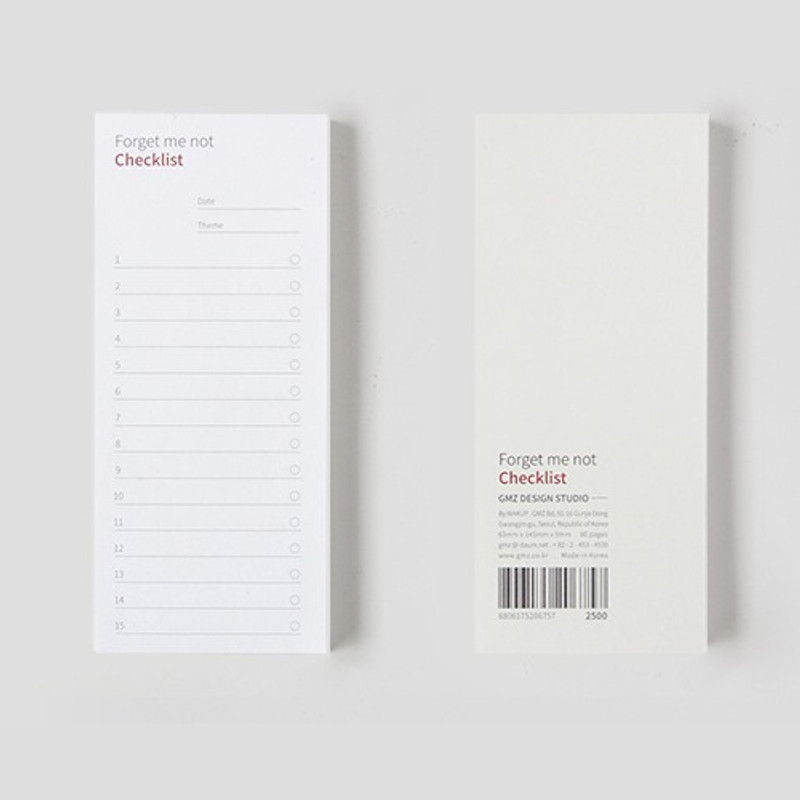 Gungmangzeung The Memo forget me not checklist notepad Gungmangzeung The Memo forget me not checklist notepad