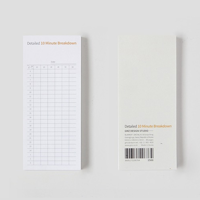 Gungmangzeung The Memo detailed 10 minute breakdown planner notepad Gungmangzeung The Memo detailed 10 minute breakdown planner notepad