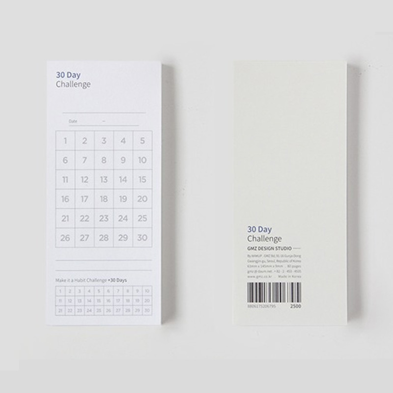 Gungmangzeung The Memo 30 days challenge planner notepad Gungmangzeung The Memo 30 days challenge planner notepad