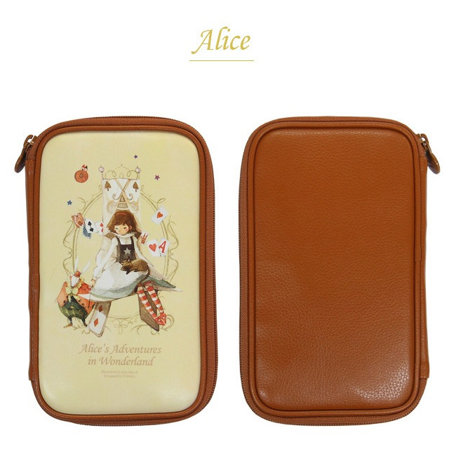 Alice - Indigo Classic story illustration zip around pencil case pouch