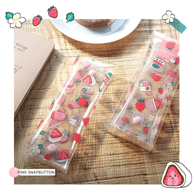 Buri universe strawberry clear folding pencil case
