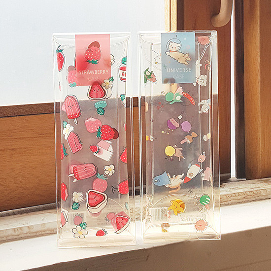 Buri universe strawberry clear folding pencil case