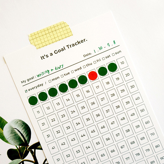 100 days goal planning tracker 12 sheets