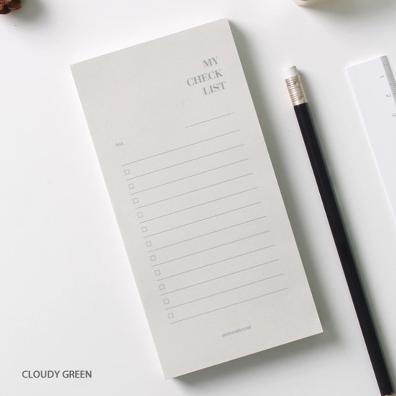 Cloudy  green - Dash and Dot My checklist notepad